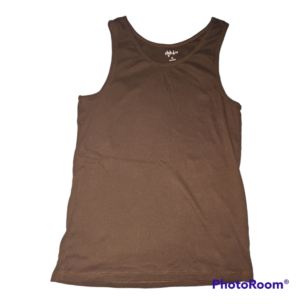Style & Co 100% cotton tank top, XL (fits more like M/L, brown